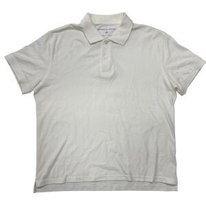 Peter Manning Polo Shirt Mens 2X White Pima Cotton Spandex Short Sleeve